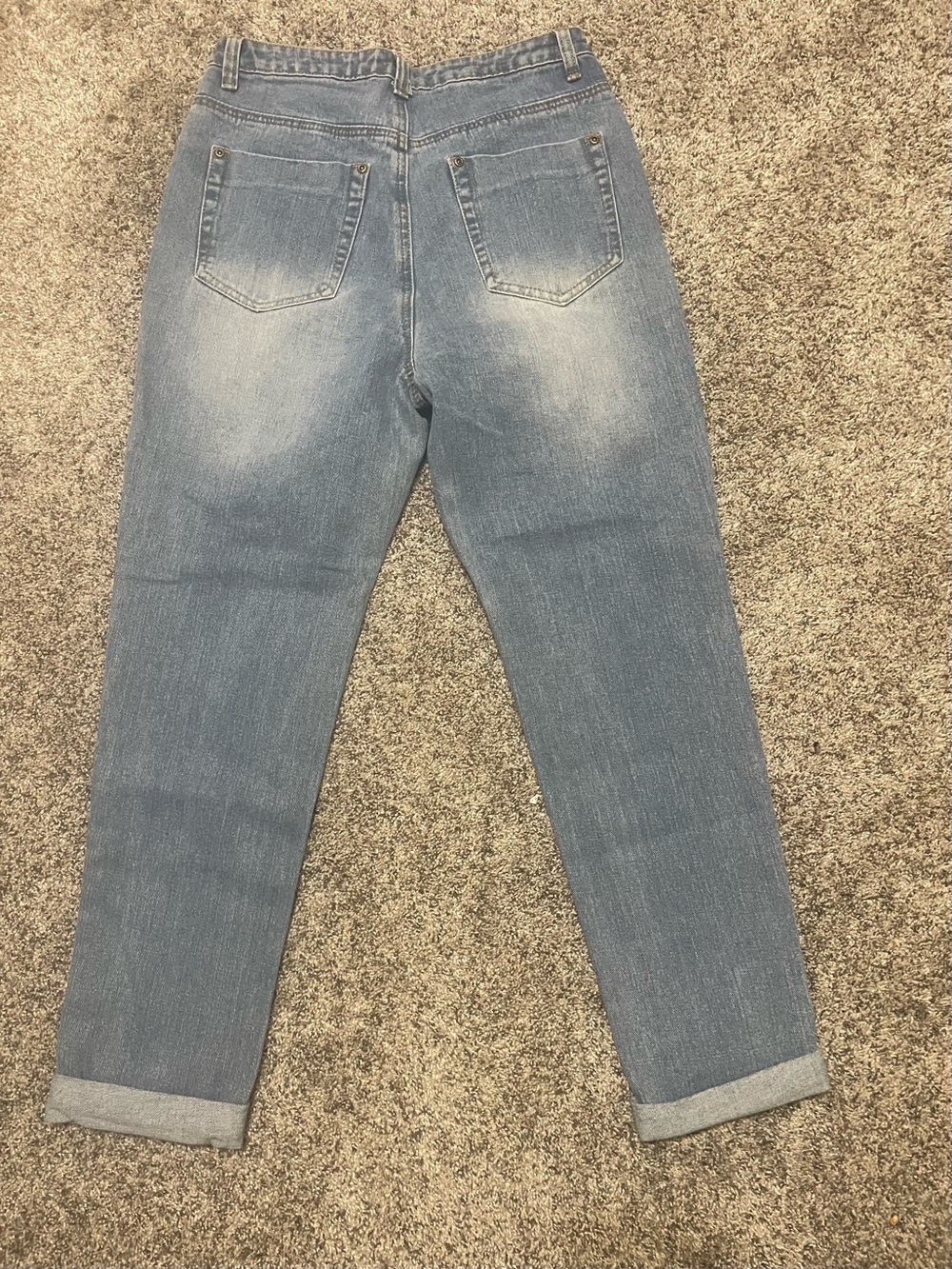 Boohoo Distressed Light Blue Boyfriend Jeans - Picture 3 of 3